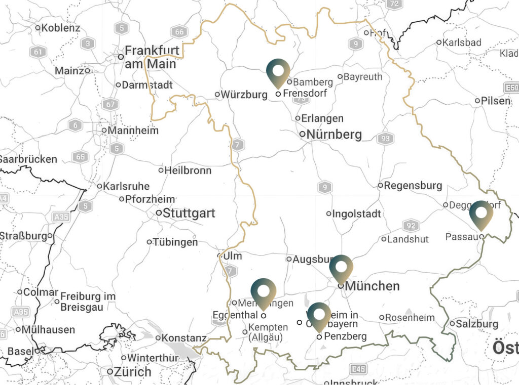 Karte Bayern